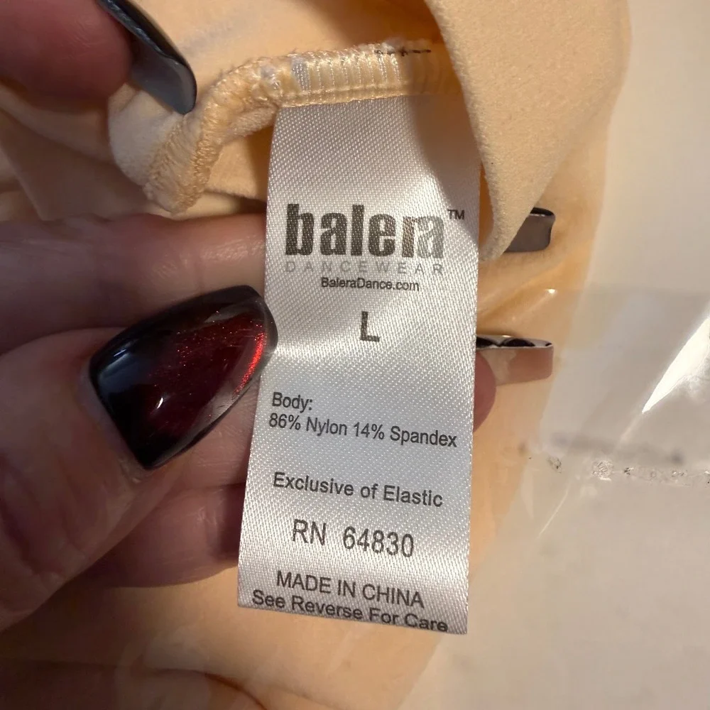 Balera Footless Tights‎ Ballet Pink Size L Dance Nylon Spandex NEW